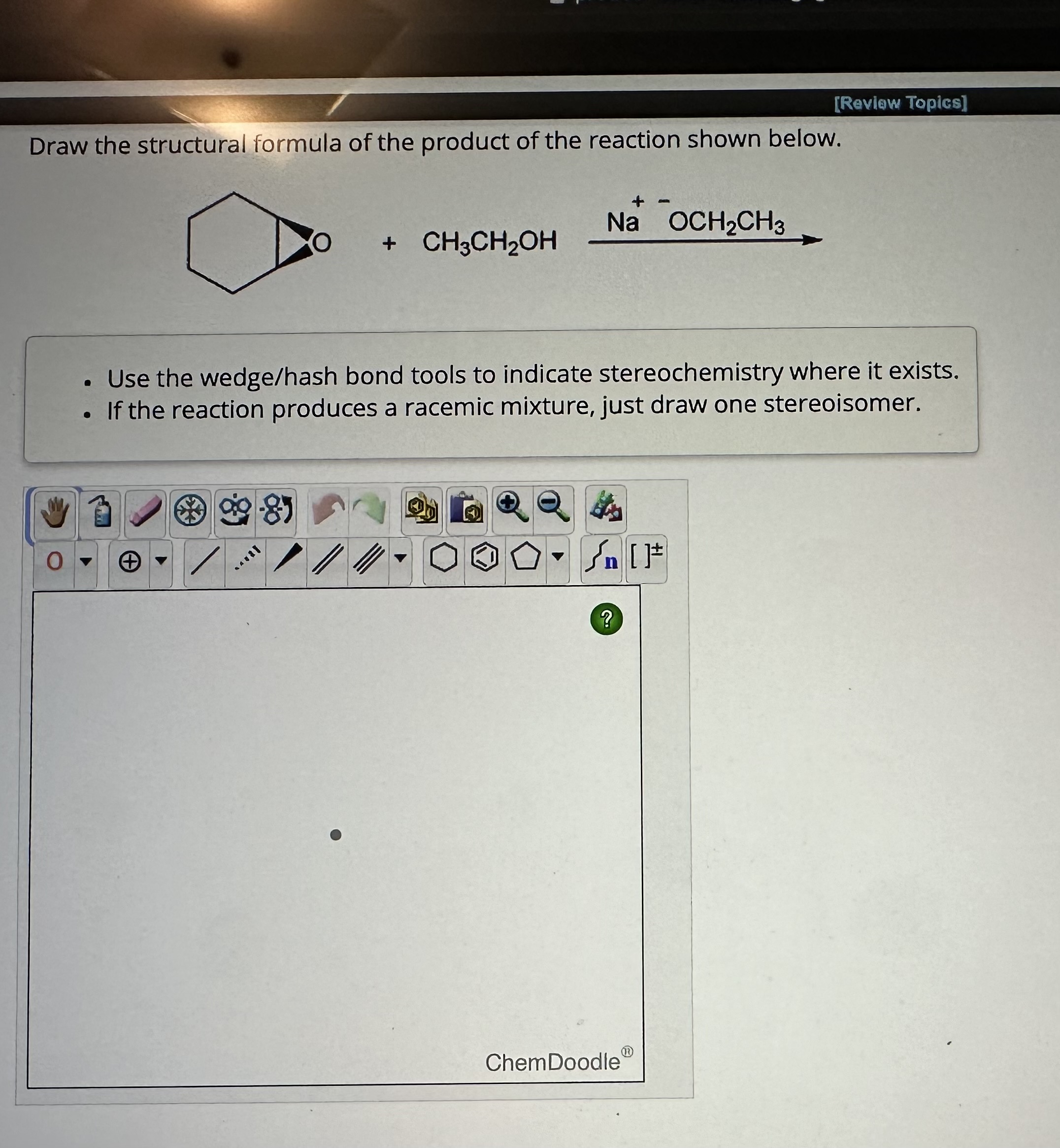 Solved Draw the structural formula of the product of the | Chegg.com