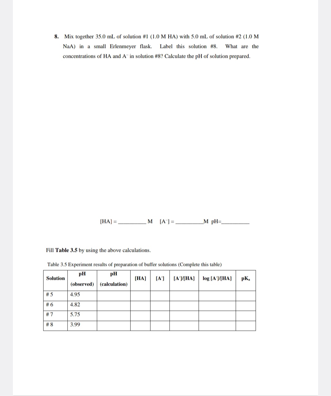 Buffer Solutions Procedure for Preparation of Buffer | Chegg.com