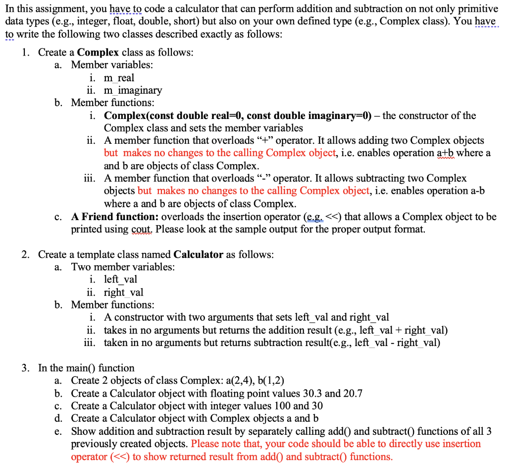 Solved In this assignment, you have to code a calculator | Chegg.com