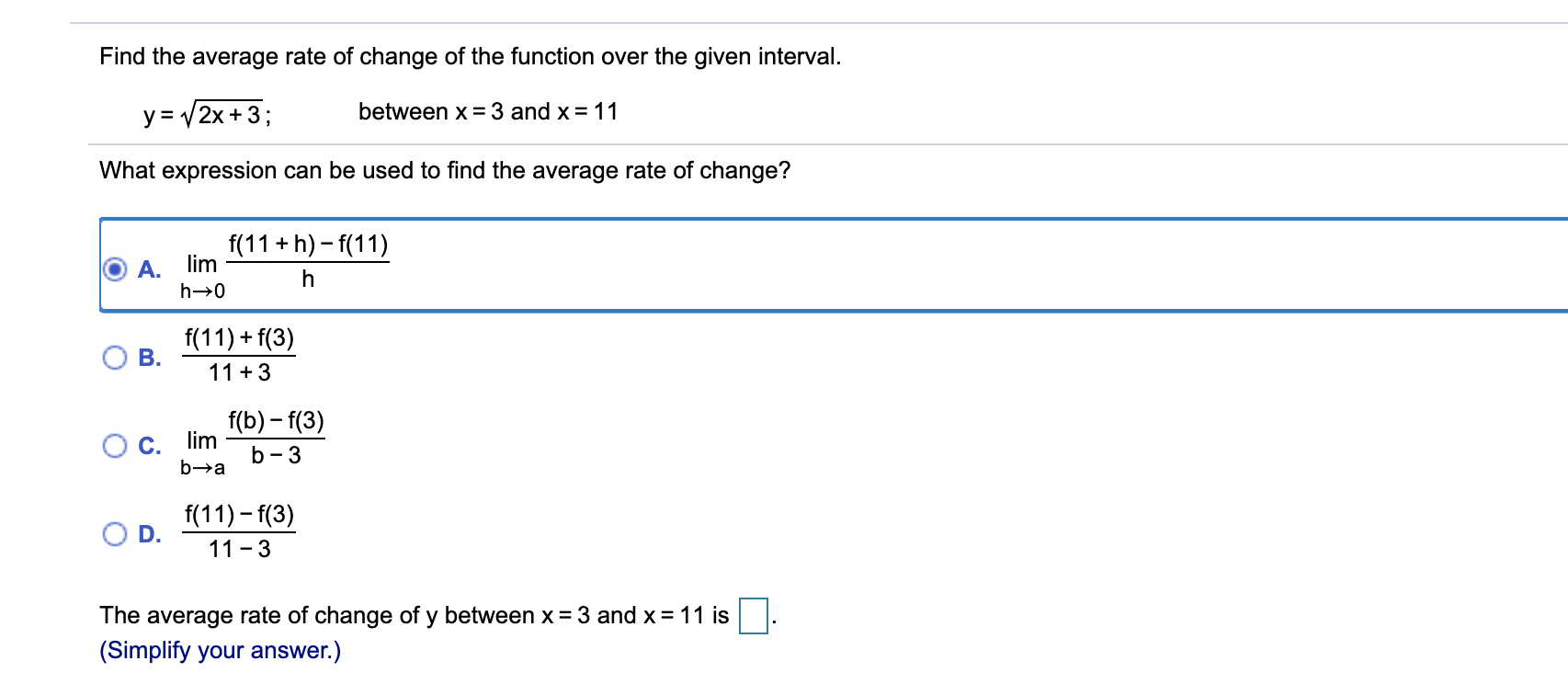 Solved Find the average rate of change of the function over
