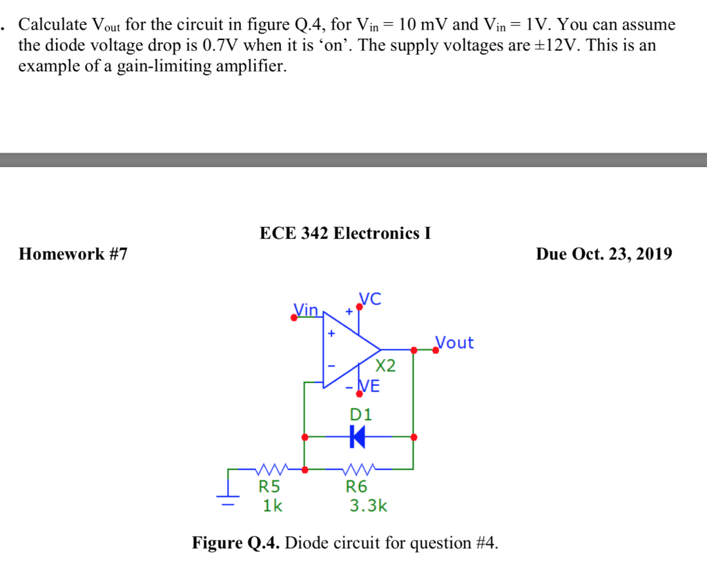 Solved · Calculate Vout for the circuit in figure Q.4, for | Chegg.com