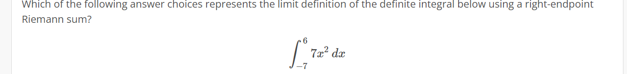 Solved Which of the following answer choices represents the | Chegg.com