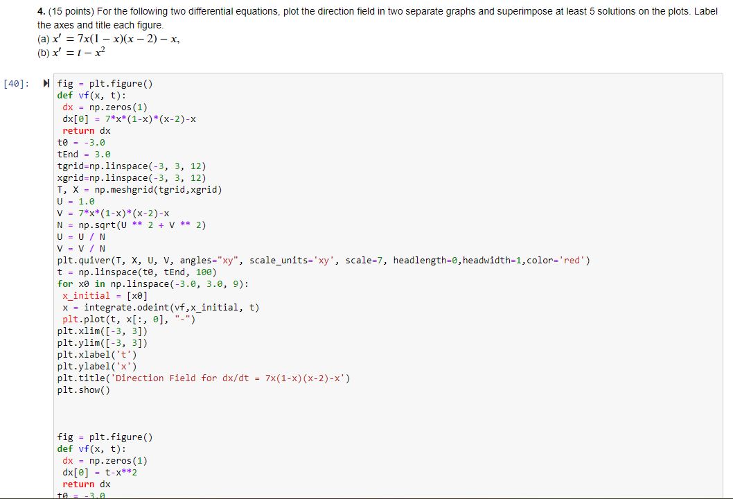 Solved IN PYTHON, For the following two differential | Chegg.com