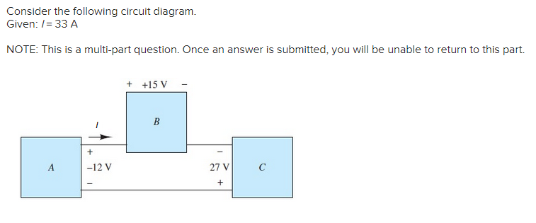 Solved Consider the following circuit diagram. Given: I=33 A | Chegg.com