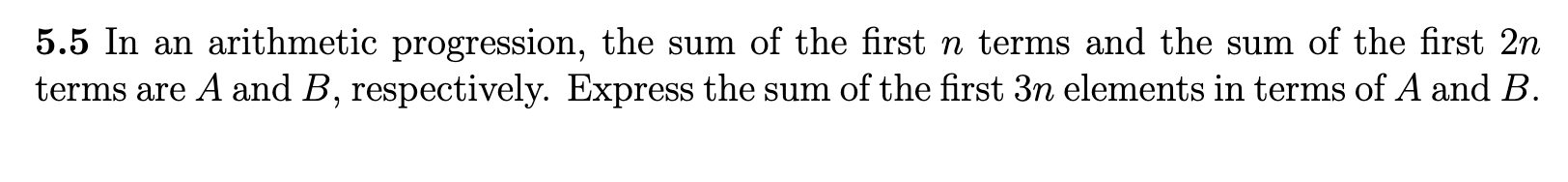 in an arithmetic progression the sum of first n terms is 210