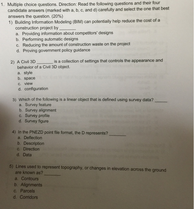 Solved Multiple Choice Questions. Direction: Read The | Chegg.com