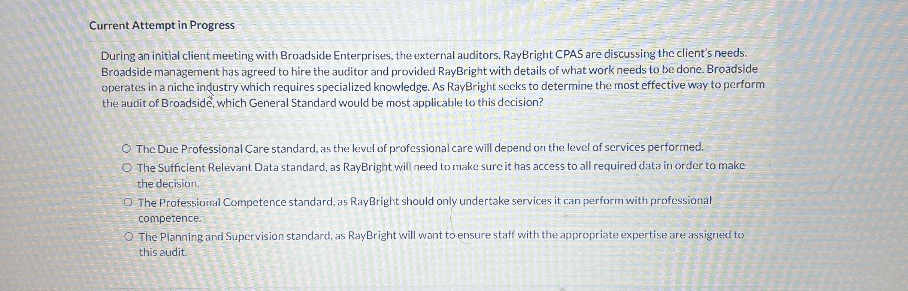 Solved Current Attempt in Progress During an initial client