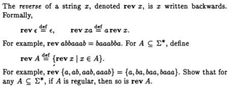 Solved The reverse of a string I, denoted rev I, is I | Chegg.com