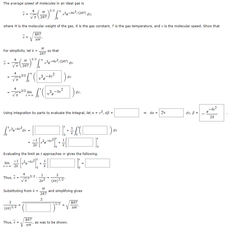 Solved The Average Speed Of Molecules In An Ideal Gas Is | Chegg.com