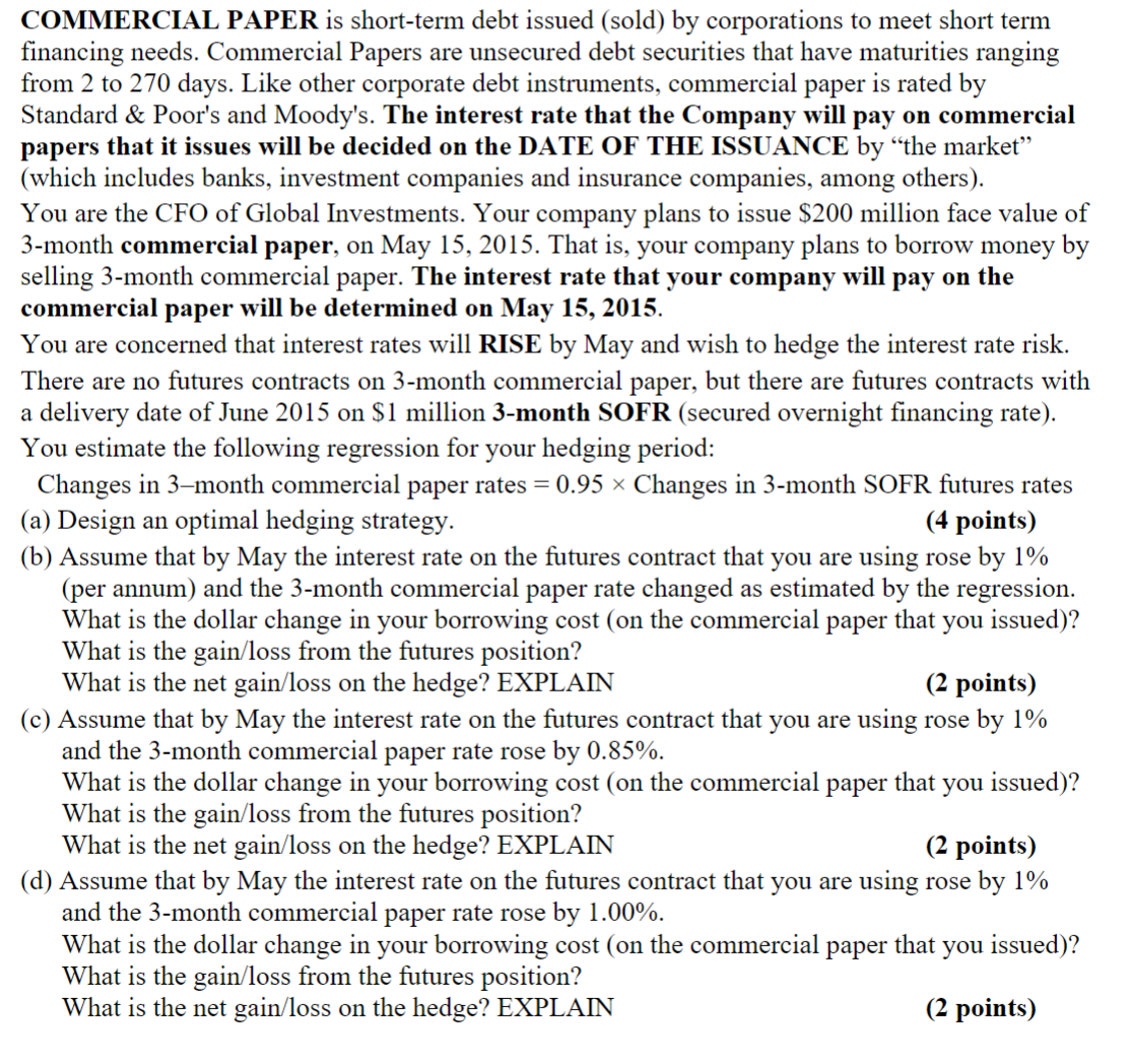 short term paper debt securities