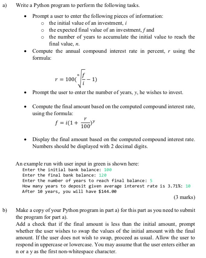 Solved Write A Python Program To Perform The Following Ta Chegg Com