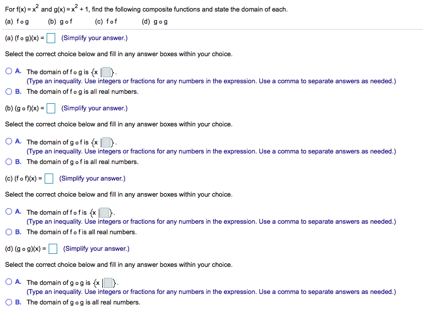 Solved For F X X And G X X 1 Find The Following Chegg Com