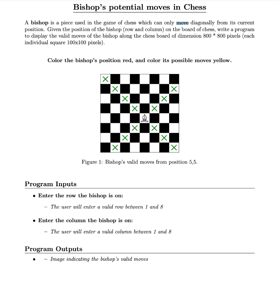 Write a possible translation for each of chess piece for a single move -  Mathematics