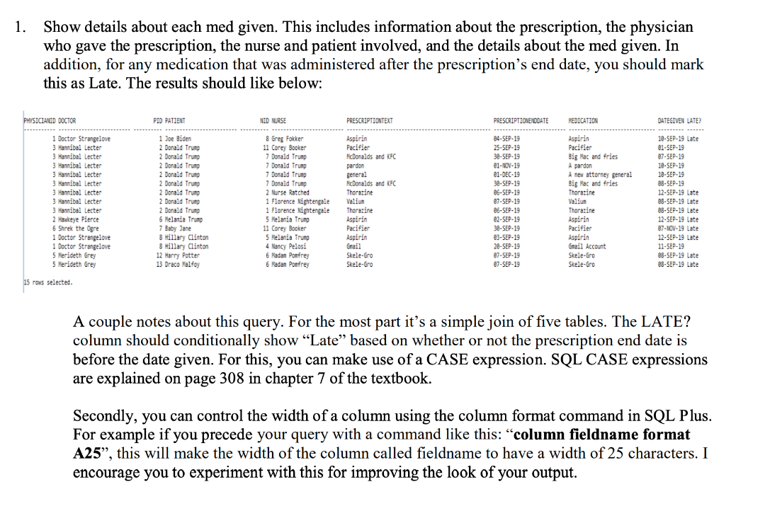 Medical Client Table In Sql PHYSICIANID FIRSTNAME LASTNAME SPECIALTY 1 Doctor 2 | Chegg.com