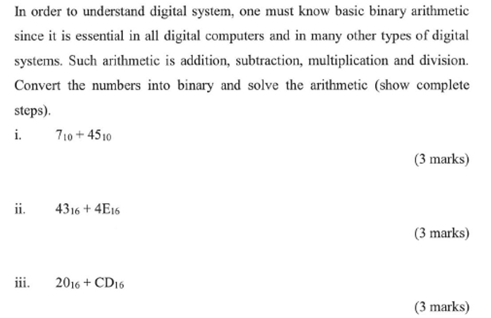 Solved (a) ﻿In order to understand digital system, one must | Chegg.com