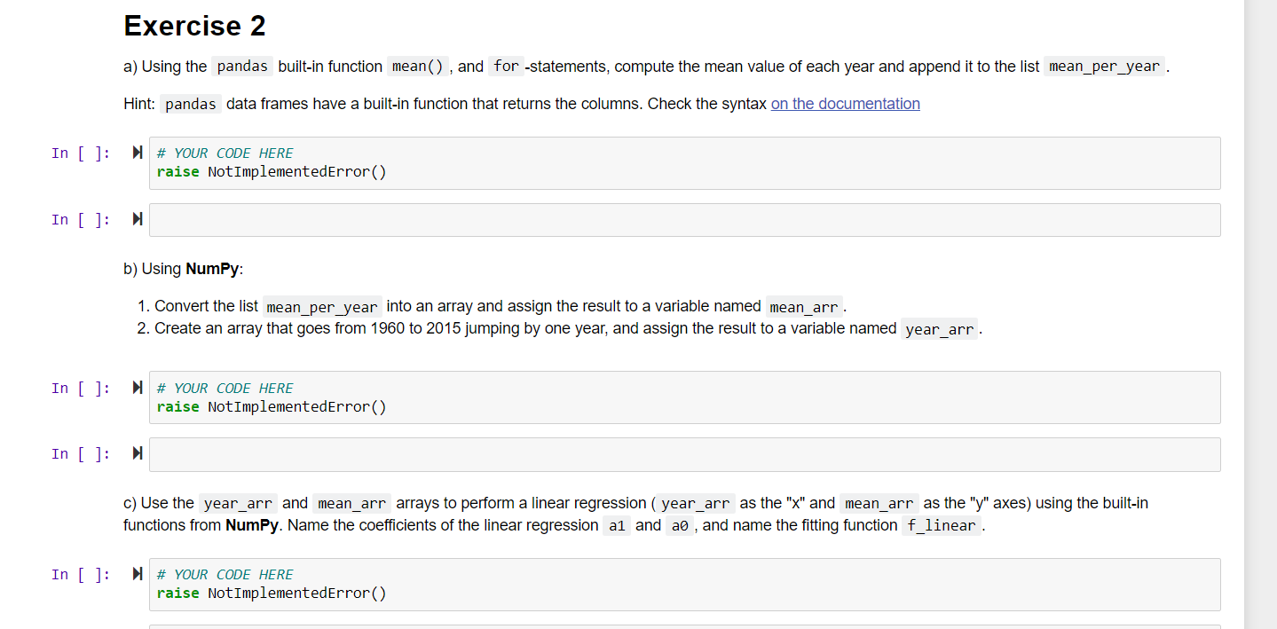 Solved Can you please answer all of exercise 2 part a,b ,c d | Chegg.com