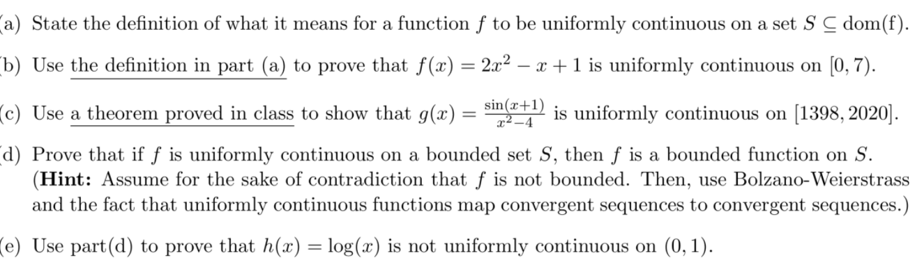 Solved A State The Definition Of What It Means For A Fun Chegg Com