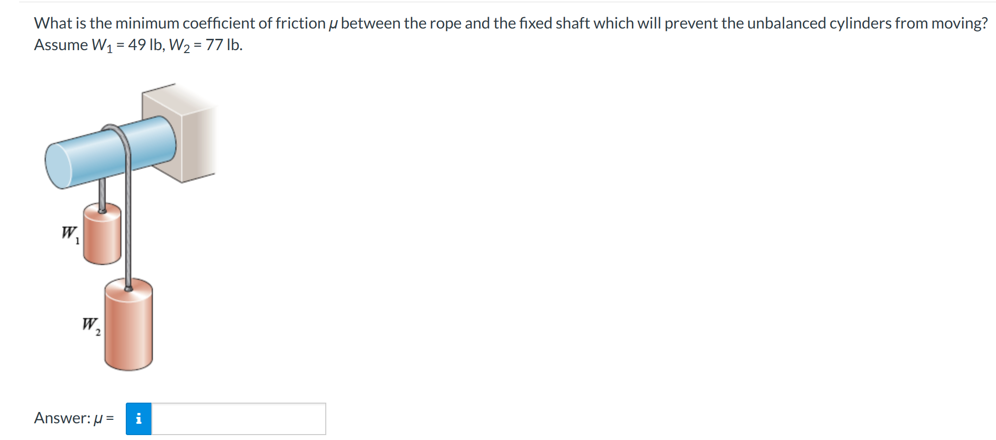 Solved What is the minimum coefficient of friction u between | Chegg.com