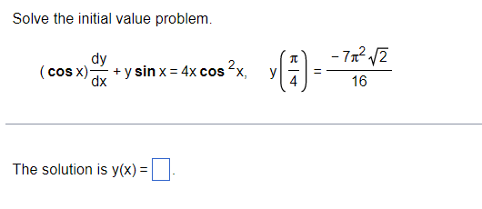 Solved Solve the initial value problem. | Chegg.com