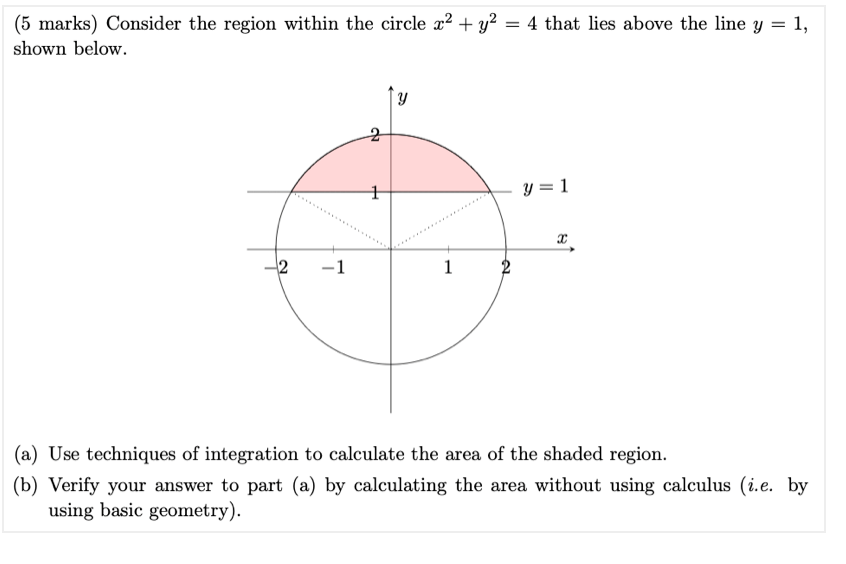 Solved 5 Marks Consider The Region Within The Circle X2 Chegg Com
