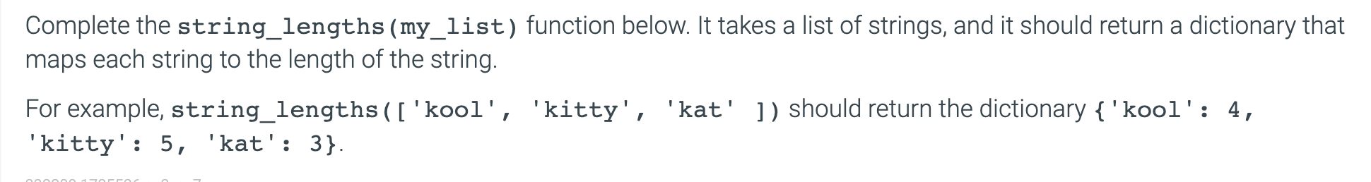 Solved Complete the string_lengths (my_list) function below. | Chegg.com