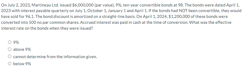 Solved On July 2, 2023, Martineau Ltd. issued $6,000,000 Solved On July 2, 2023, Martineau Ltd. issued $6,000,000