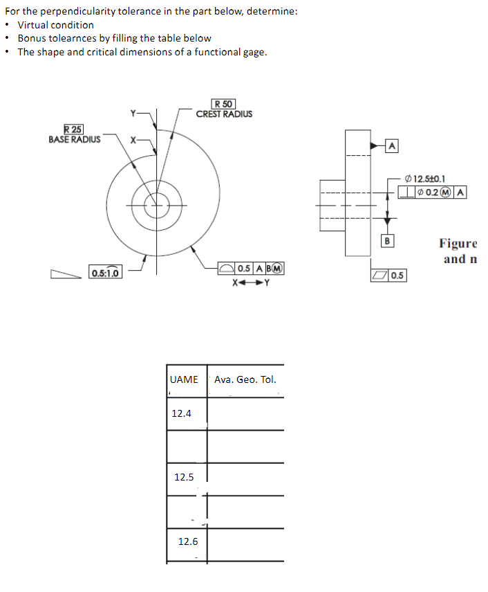 Solved For the perpendicularity tolerance in the part below, | Chegg.com