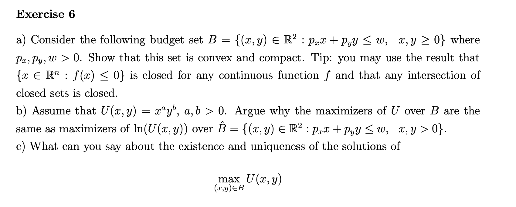 Solved A) Consider The Following Budget Set | Chegg.com