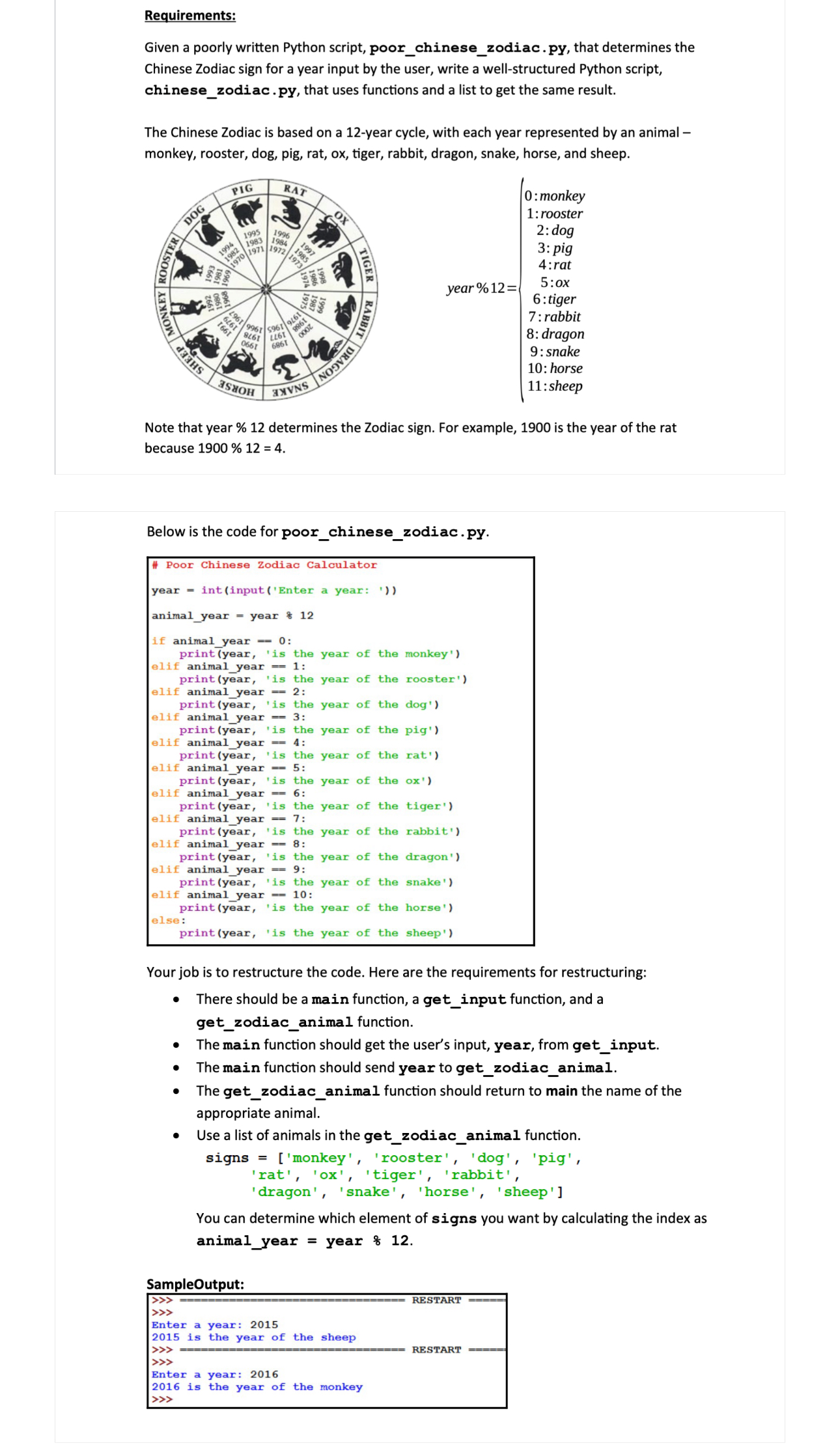Solved Requirements:Given a poorly written Python script, | Chegg.com