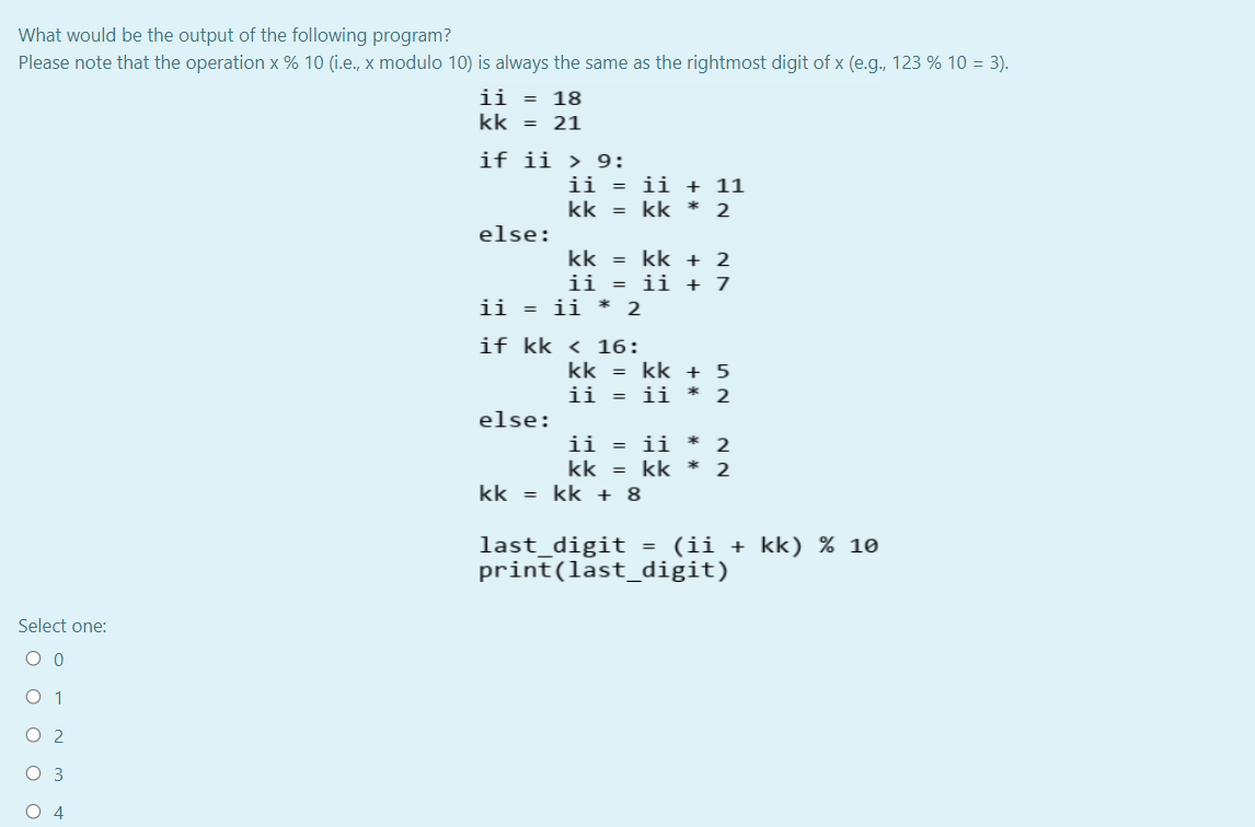 Solved What would be the output of the following program? | Chegg.com