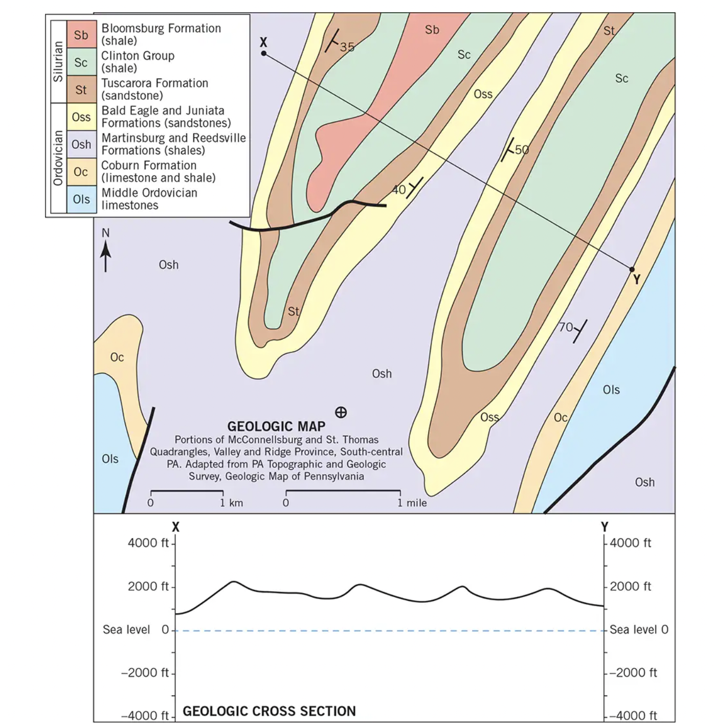 Solved Label the kind(s) ﻿of geologic structure(s) ﻿revealed | Chegg.com