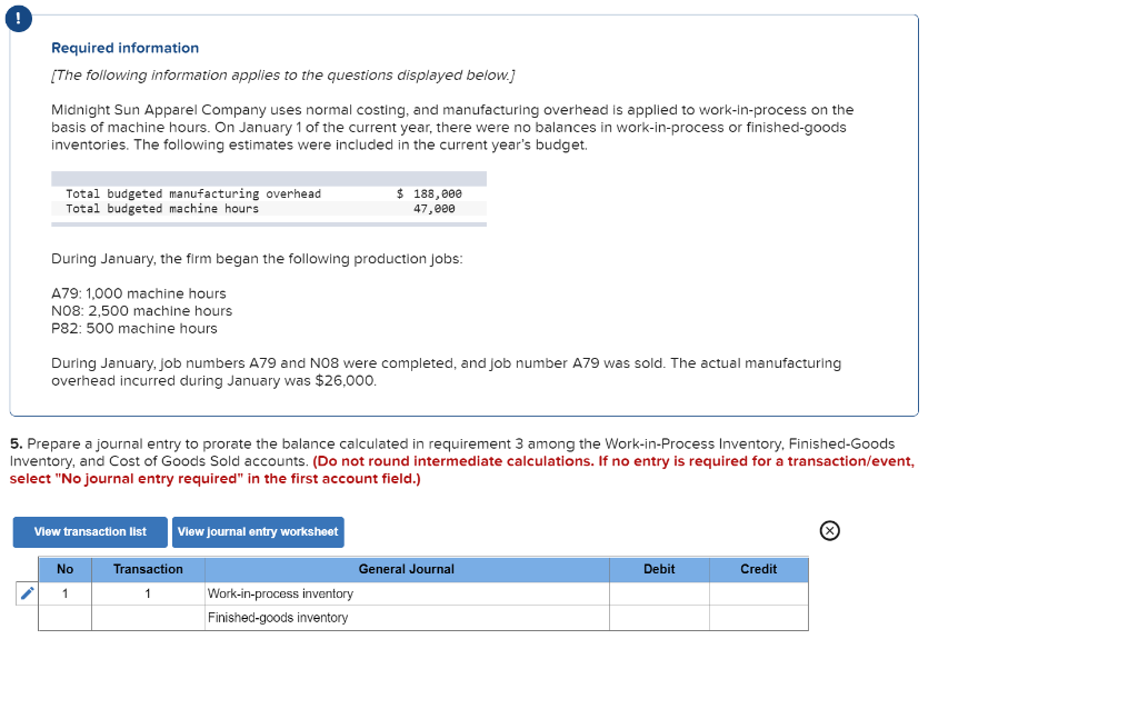 Solved Required information [The following information | Chegg.com