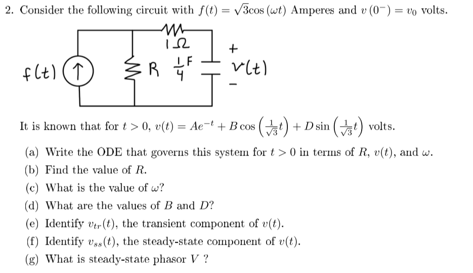 2 Consider The Following Circuit With F T V3cos Chegg Com