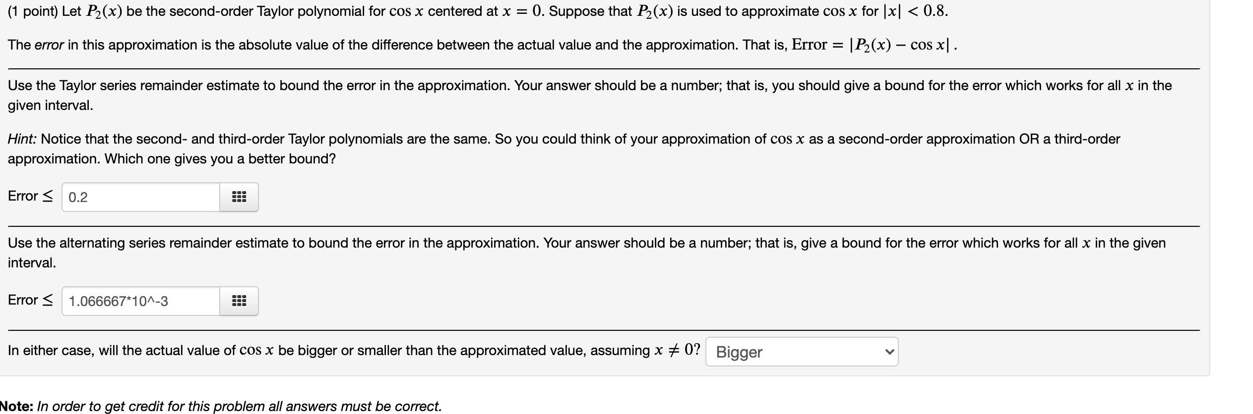 Solved 1 Point Let P2 X Be The Second Order Taylor