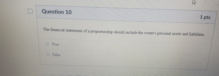 Solved D Question 10 1 pts The financial statements of a | Chegg.com