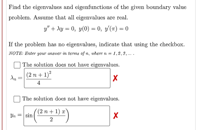 Solved Find the eigenvalues and eigenfunctions of the given | Chegg.com