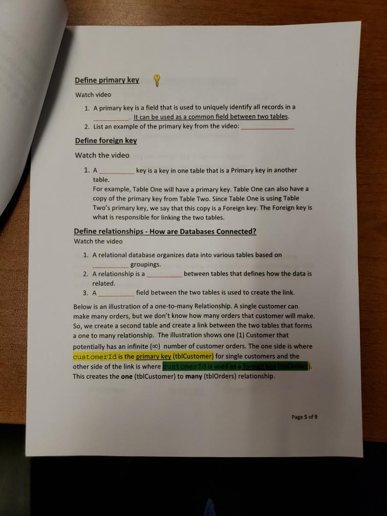 Define primary key Watch video 1. A primary key is a | Chegg.com