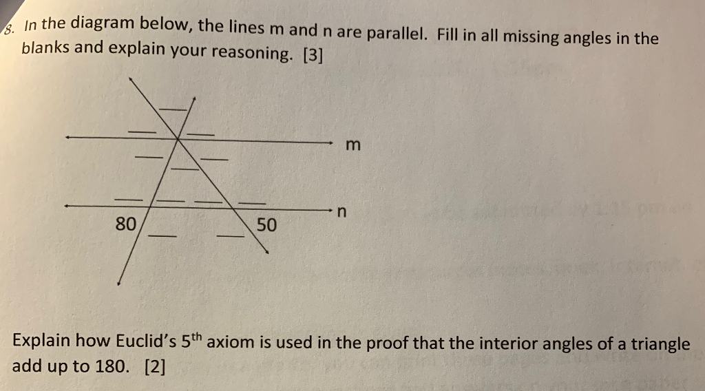 Solved 3. In the diagram below, the lines m and n are | Chegg.com