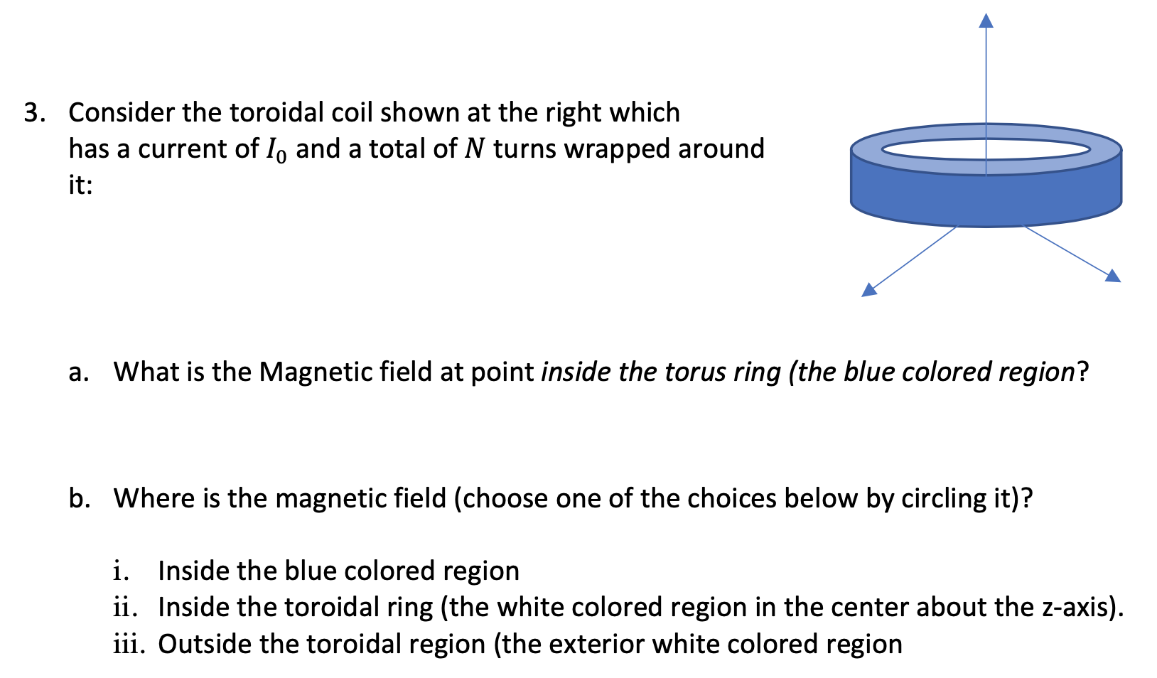 Solved 3 Consider The Toroidal Coil Shown At The Right 0280