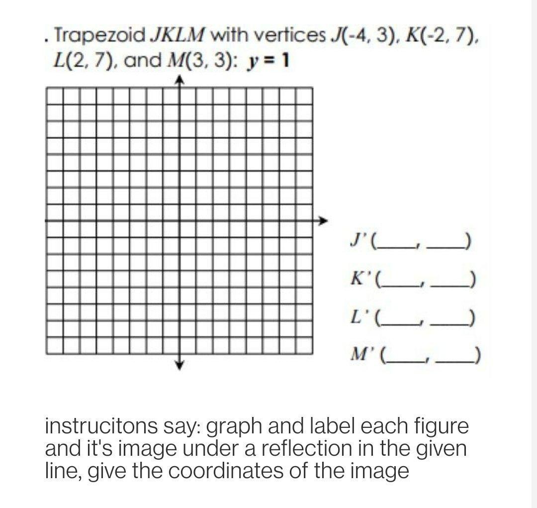 Solved Trapezoid Jklm With Vertices J 4 3 K 2 7 L Chegg Com