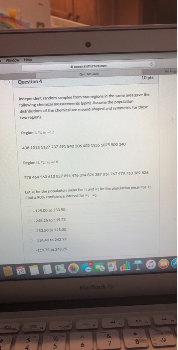 Solved D | Question 4 10 pts Independent random samples from | Chegg.com