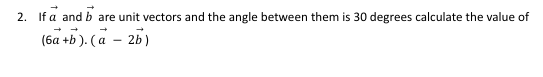 Solved 2. If A And B Are Unit Vectors And The Angle Between | Chegg.com