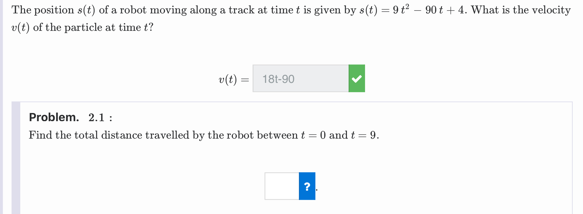 Solved The position s(t) of a robot moving along a track at | Chegg.com