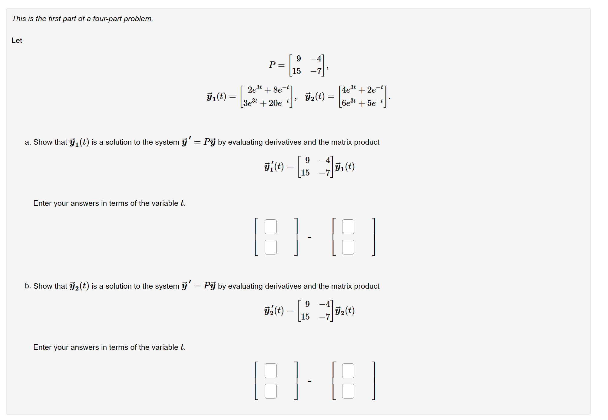 Solved This is the first part of a four-part problem. Let | Chegg.com