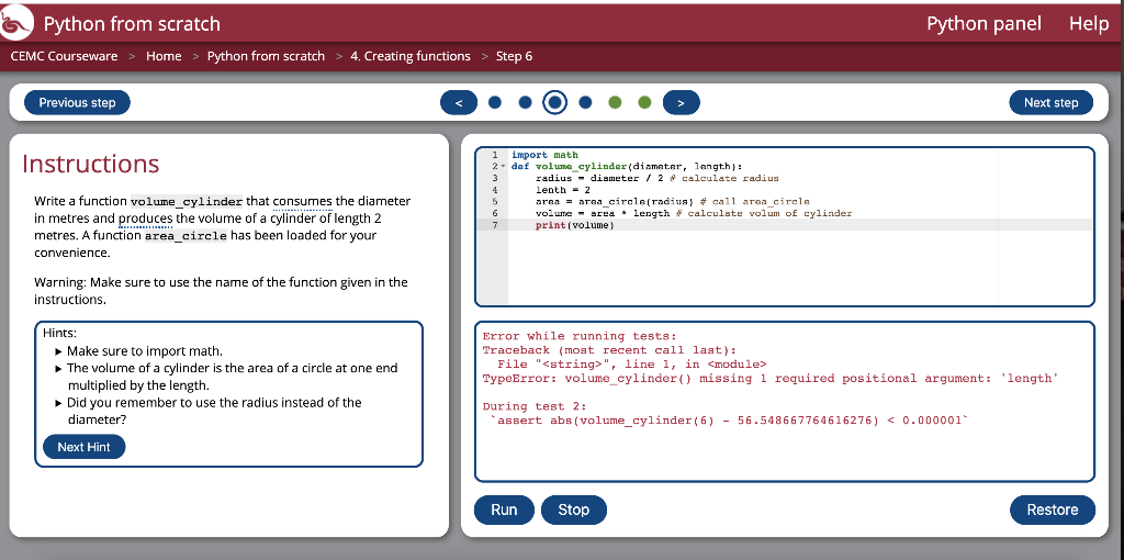 Solved Where is the error in this Python code? The method | Chegg.com