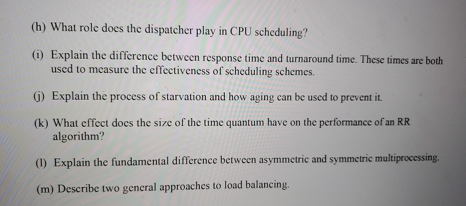 role of dispatcher in cpu scheduling