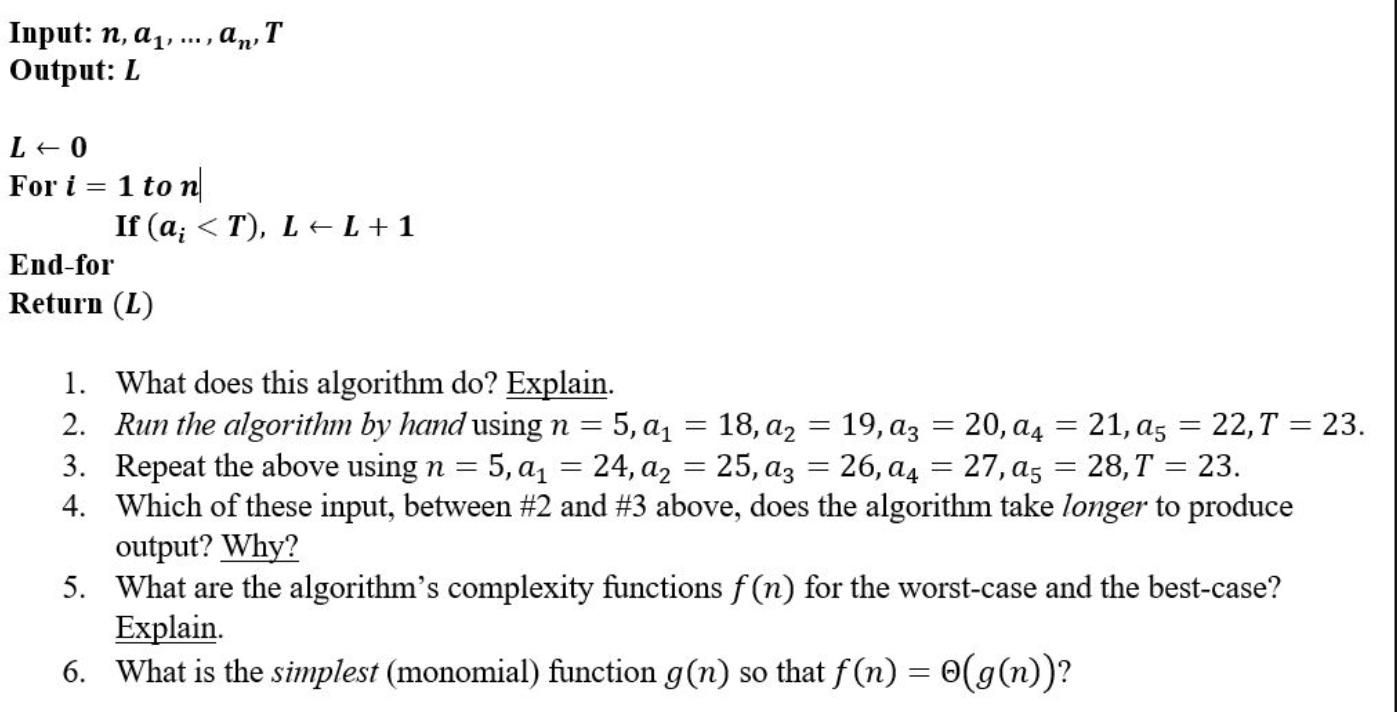 Solved 1. What does this algorithm do? Explain. 2. Run the | Chegg.com