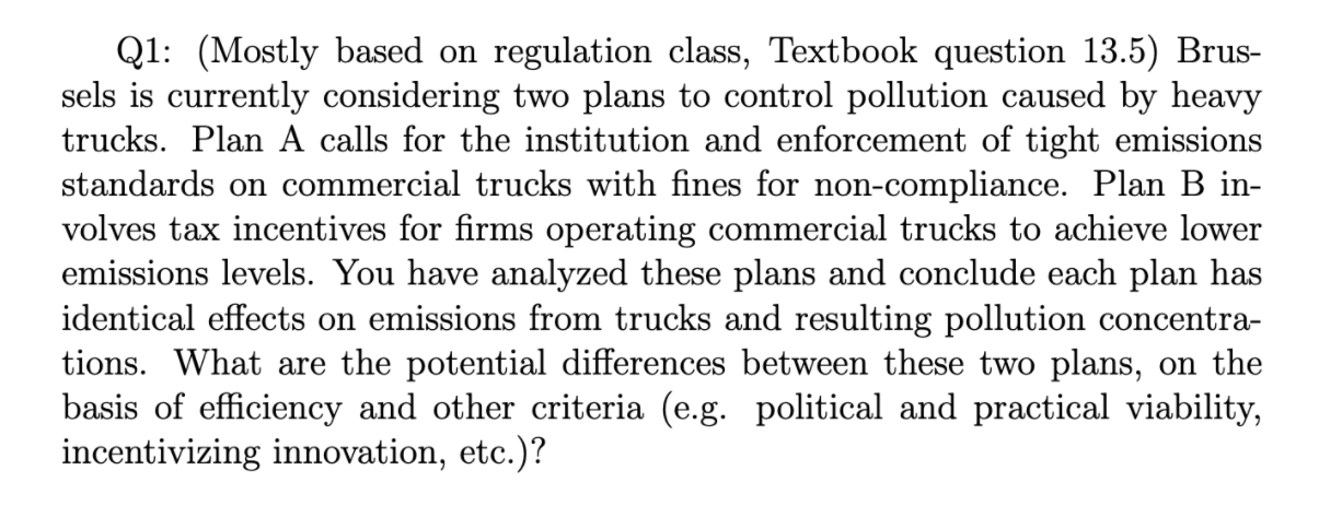 Solved Q1: (Mostly Based On Regulation Class, Textbook | Chegg.com