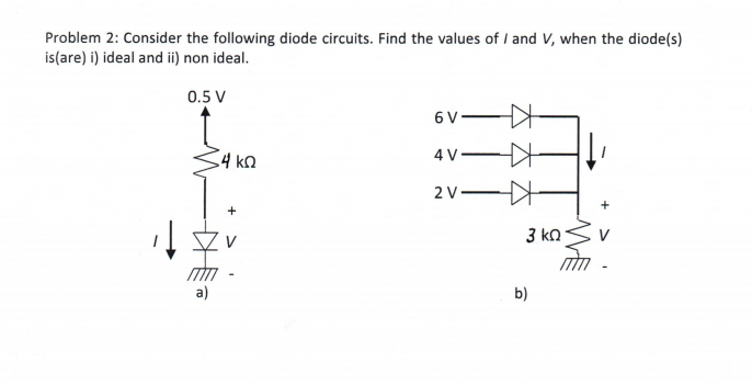 Solved Problem 2: Consider The Following Diode Circuits. | Chegg.com