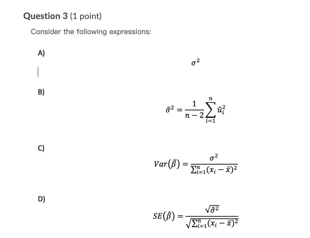 Solved Question 1 (1 point) Consider the following | Chegg.com
